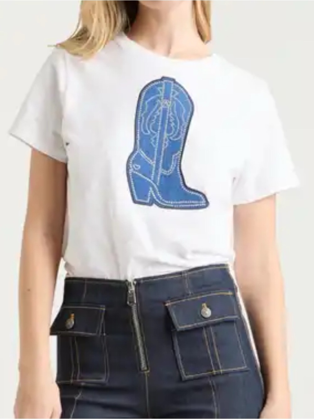 Cinq a sept Studs Denim Boot Tee
Size Medium